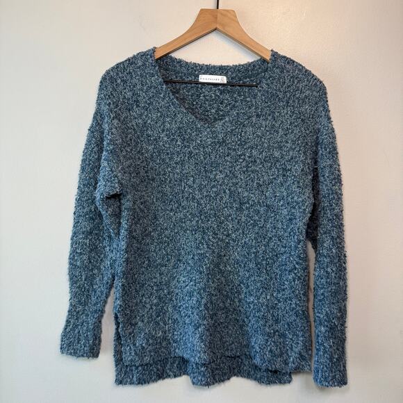 Retrology Women's V-neck Knit Tunic Sweater Top Blue Size Small - Picture 1 of 6